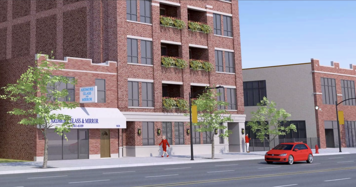 Transitoriented apartments proposed for used car lot on Broadway